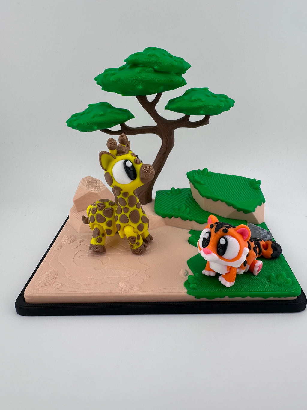 Safari Animal Habitat Set with Lion Cheetah Tiger Giraffe