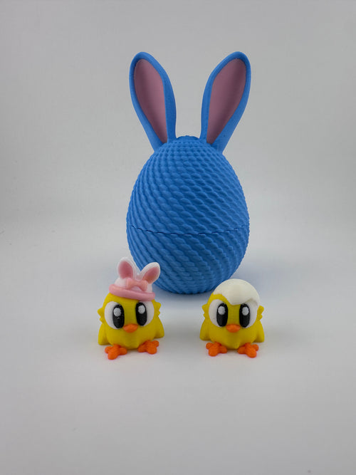 Bunny Easter Eggs and Chicks 3D Printed Figurine Sets