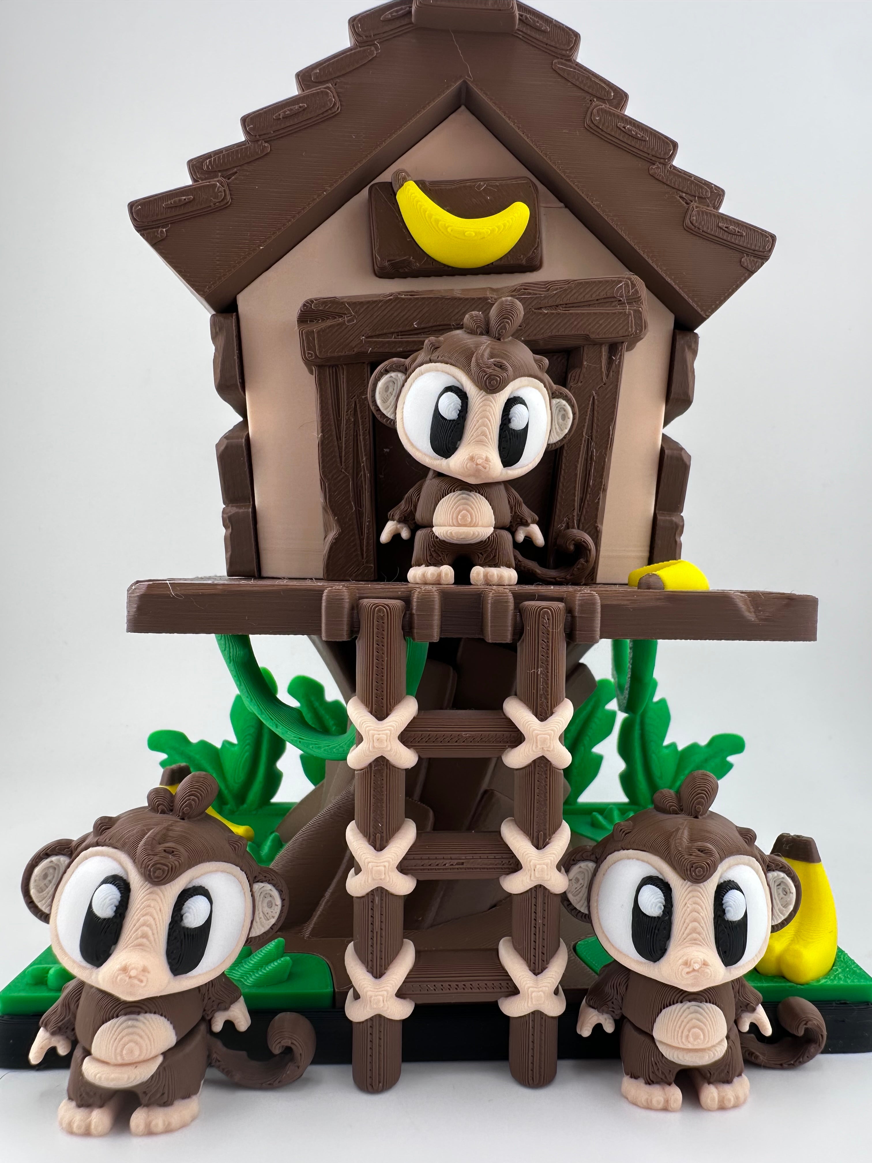 Monkeys and Jungle Treehouse 3D Print Set