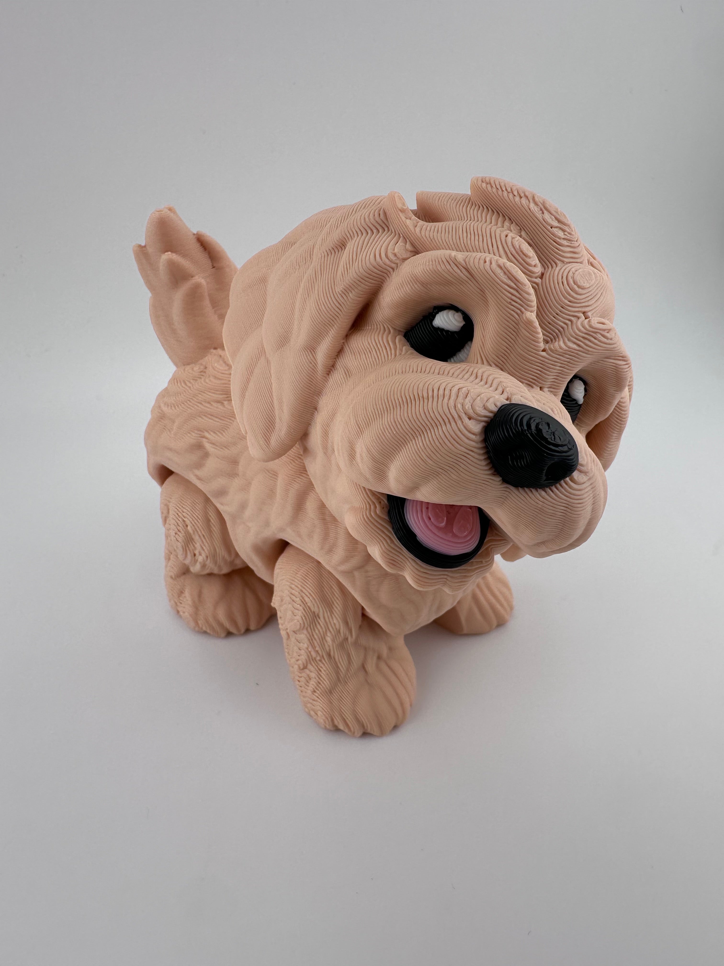 Golden Doodle Dog Puppy Articulated Flexi 3D Print