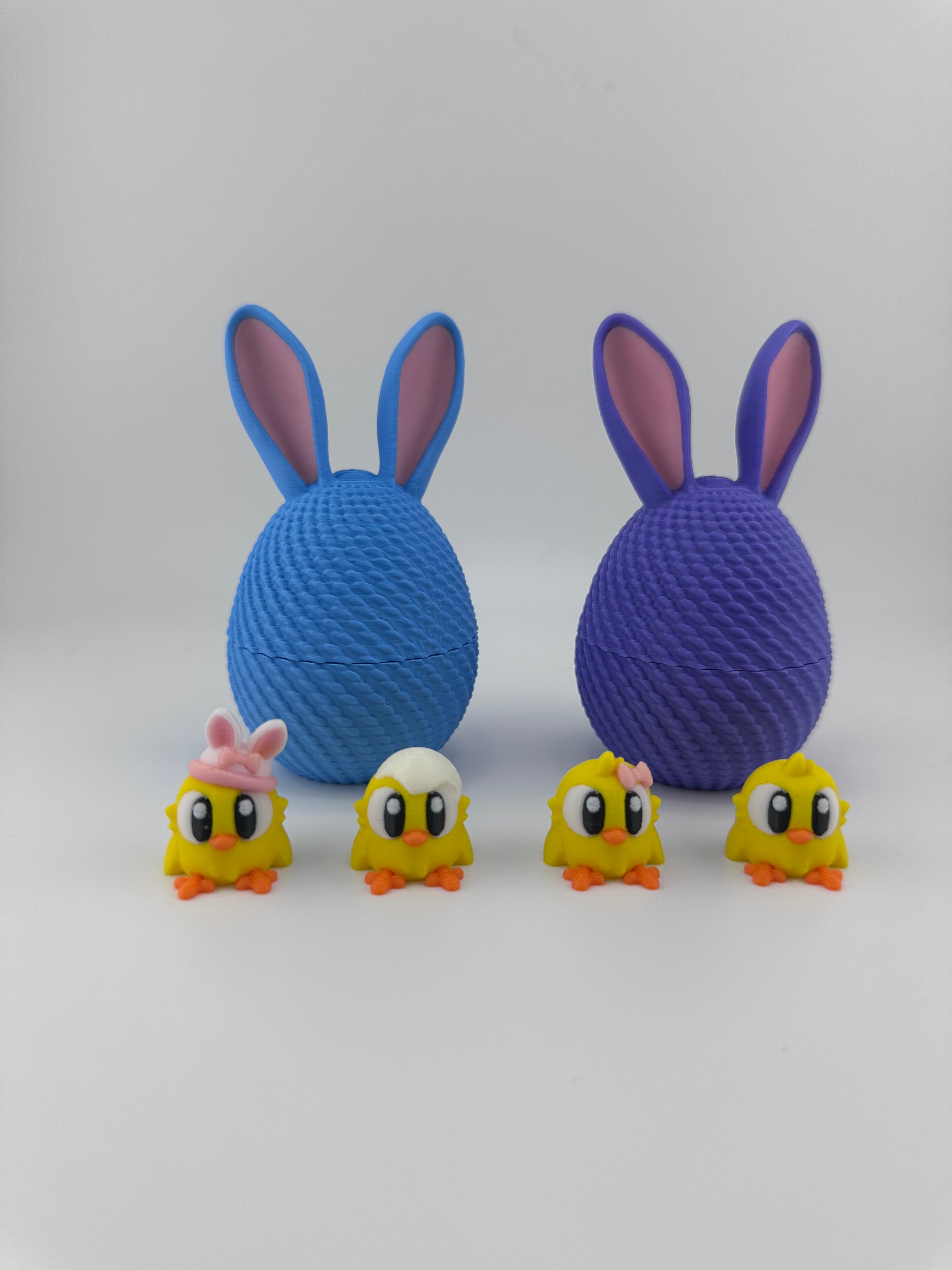 Bunny Easter Eggs and Chicks 3D Printed Figurine Sets