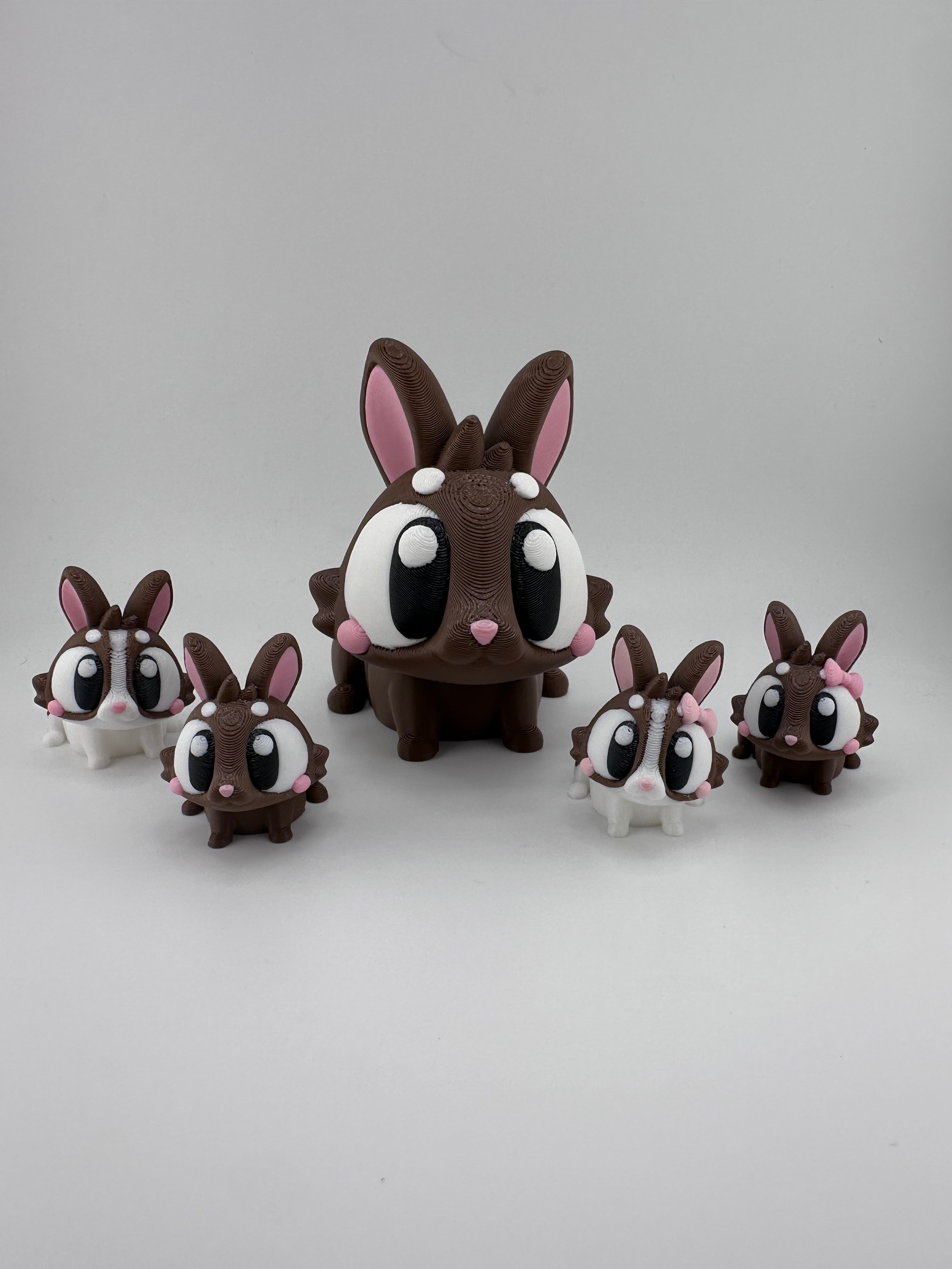 Bunny Rabbits Figurine Set 3D Printed