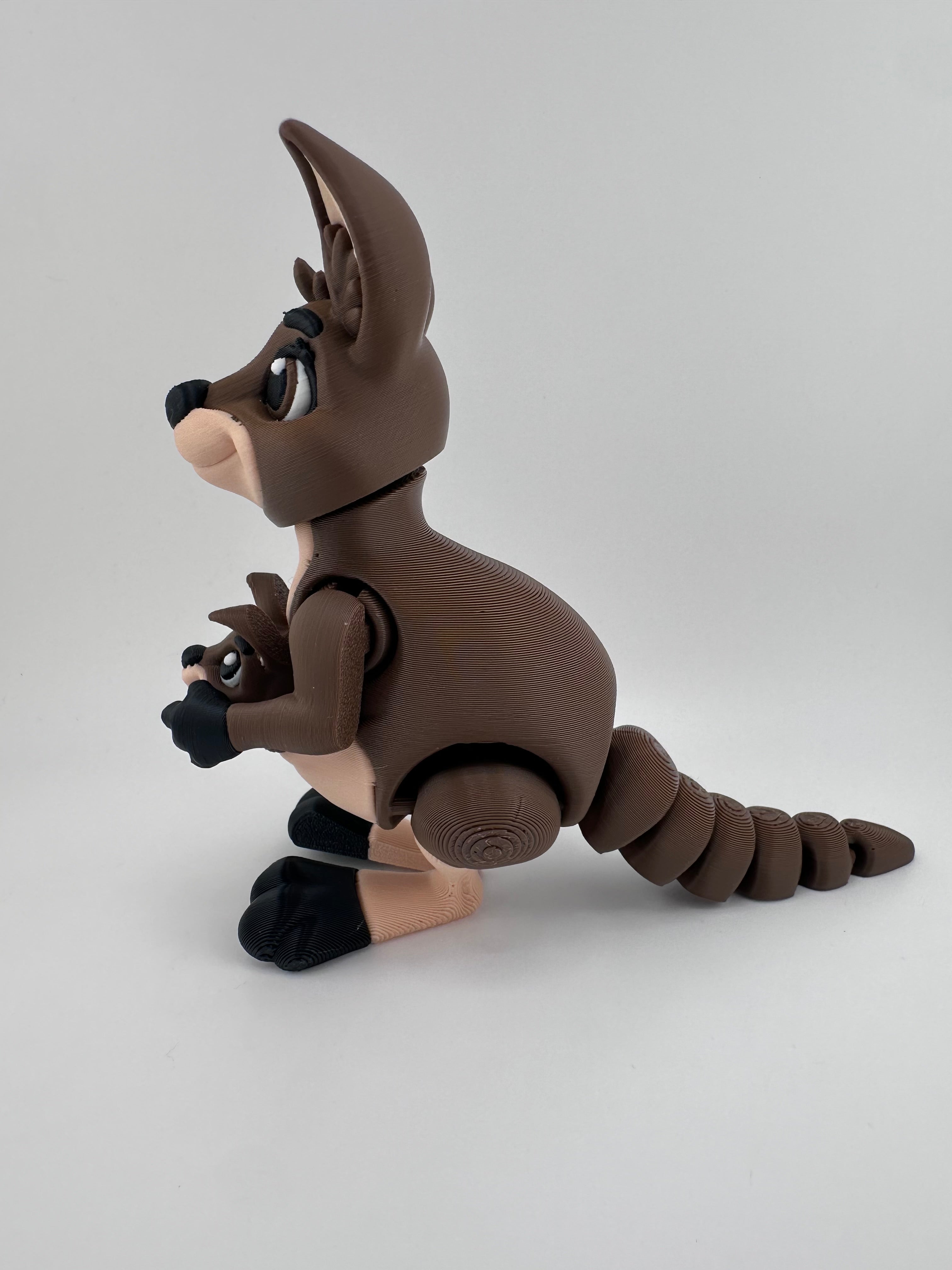 Kangaroo with Joey Articulated 3D Print Desk Ornament