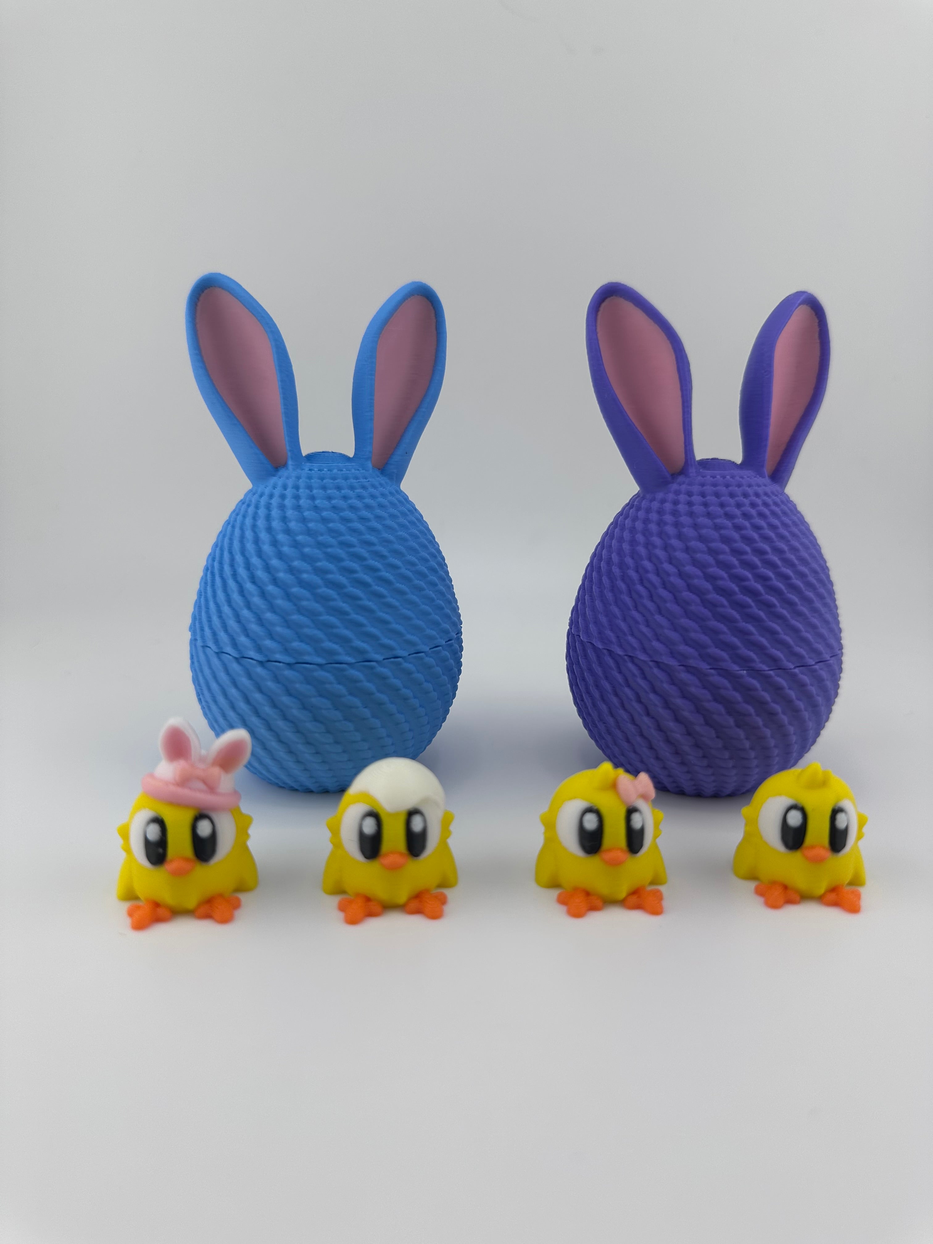 Bunny Easter Eggs and Chicks 3D Printed Figurine Sets