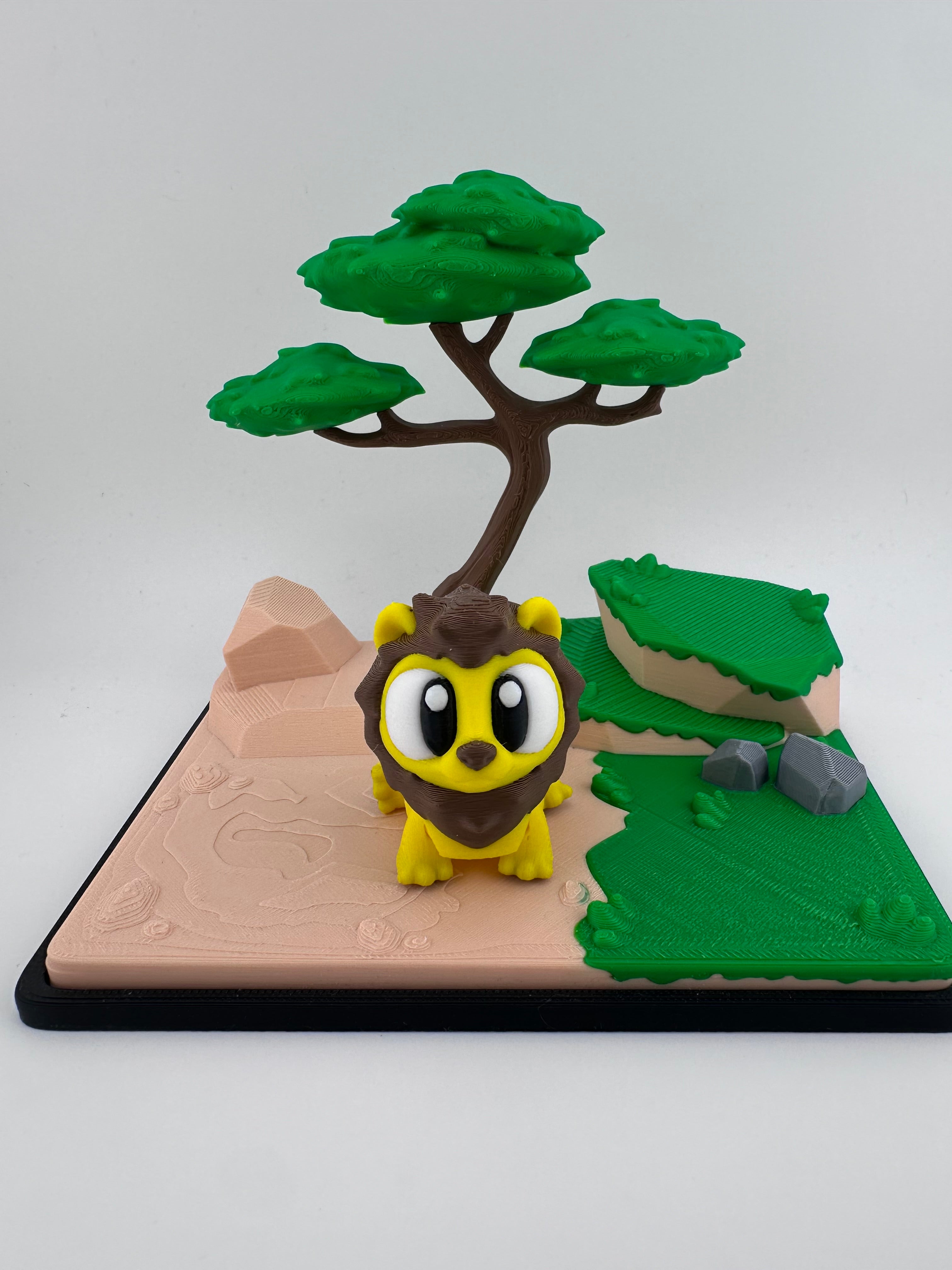 Safari Animal Habitat Set with Lion Cheetah Tiger Giraffe