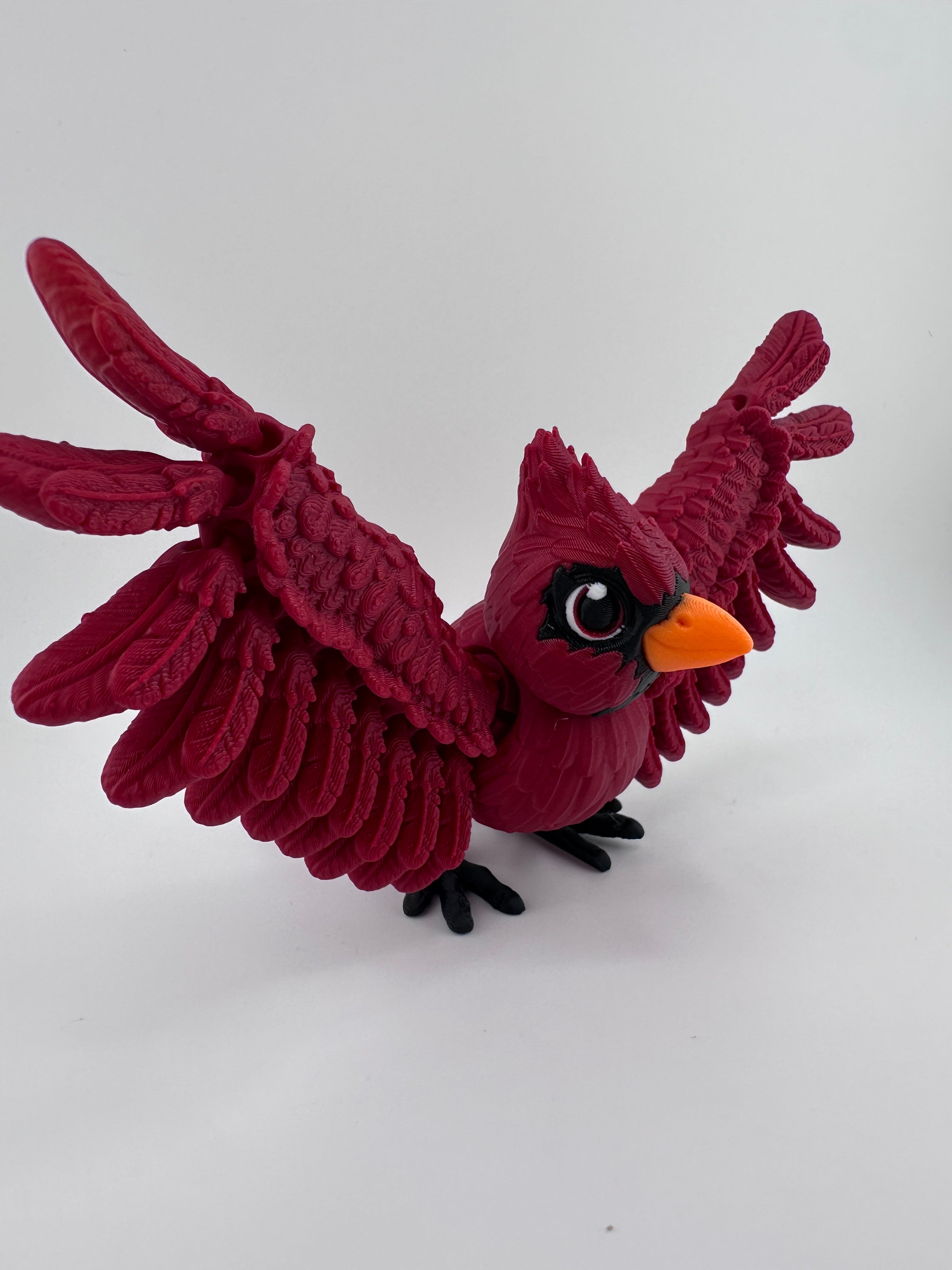 Cardinal with Nest Articulated 3D Printed