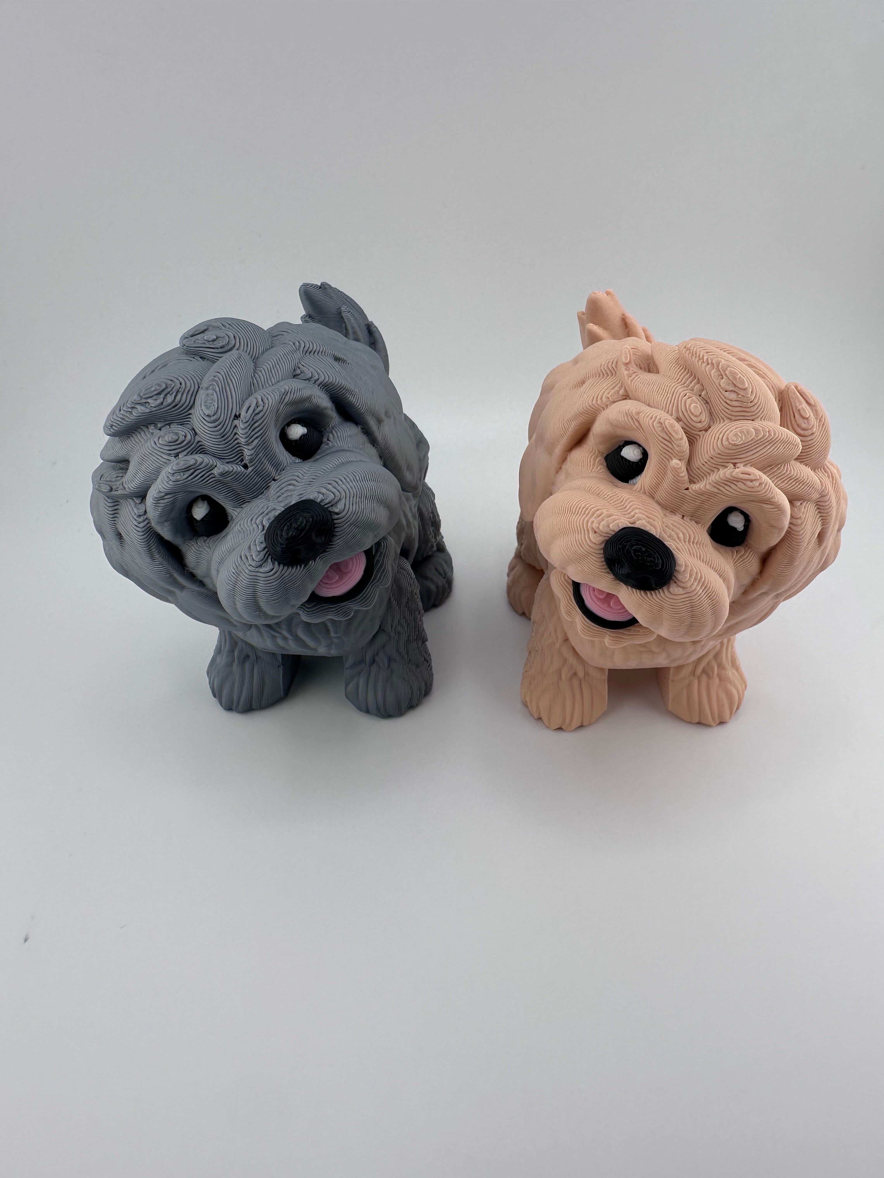 Golden Doodle Dog Puppy Articulated Flexi 3D Print