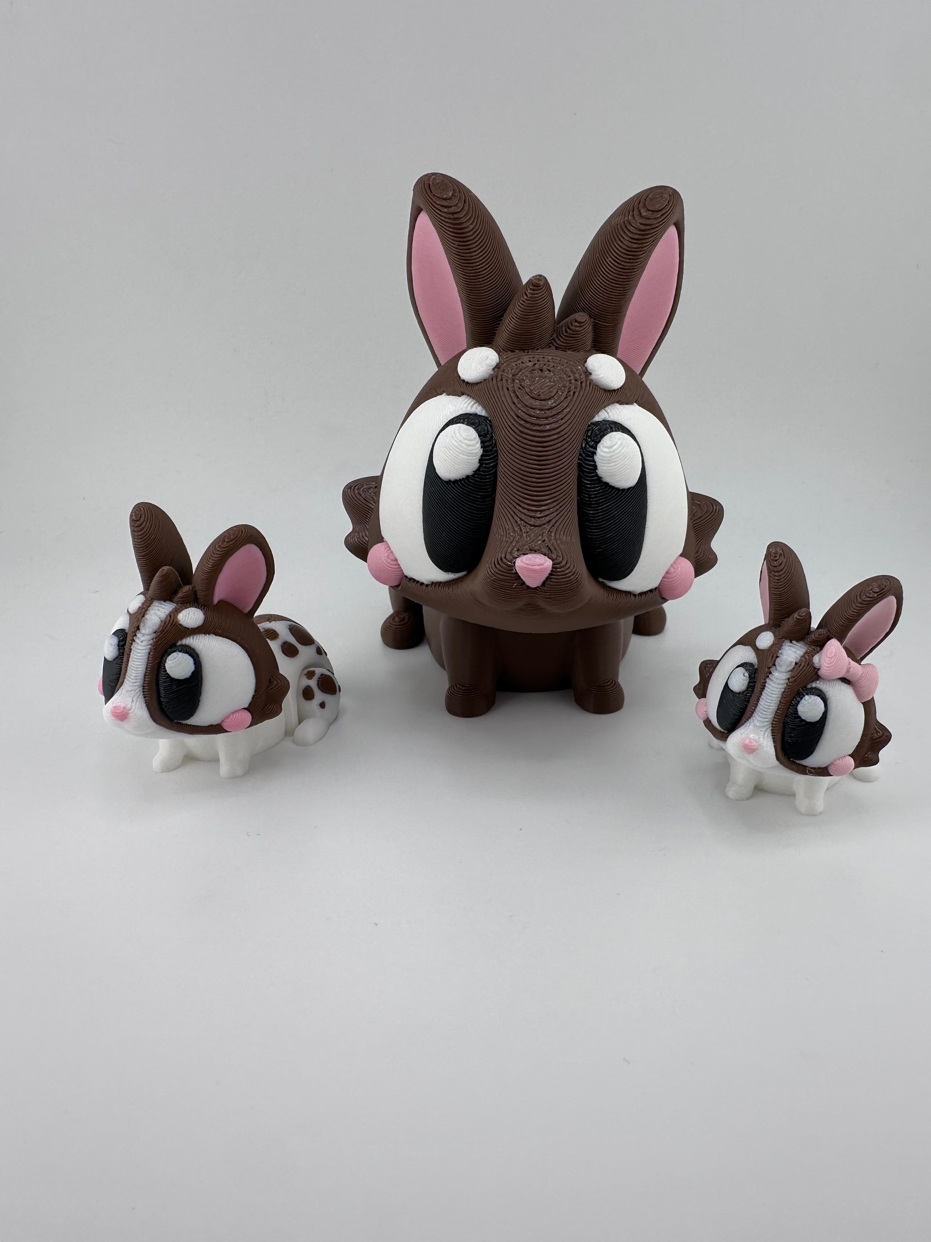 Bunny Rabbits Figurine Set 3D Printed