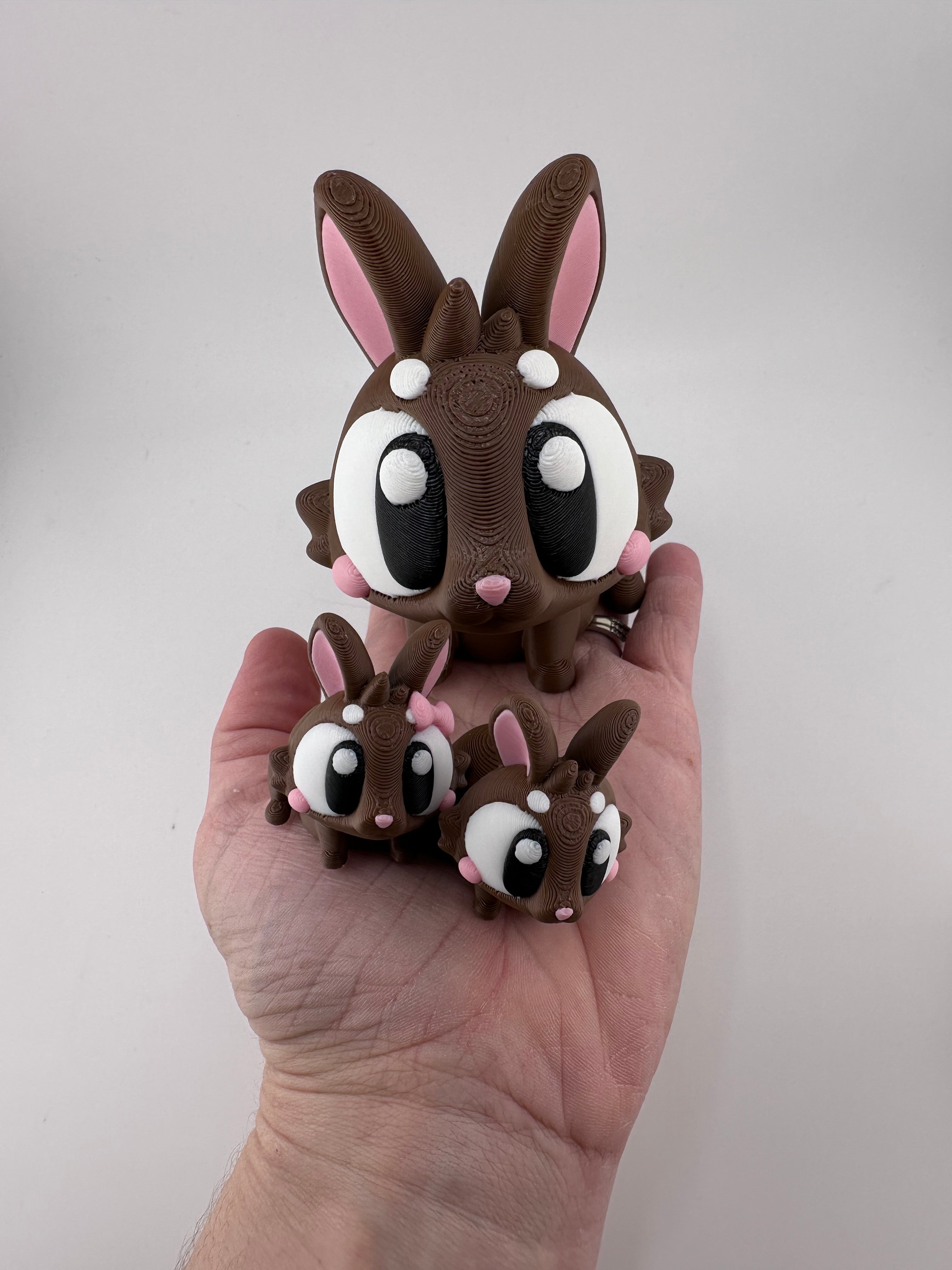 Bunny Rabbits Figurine Set 3D Printed
