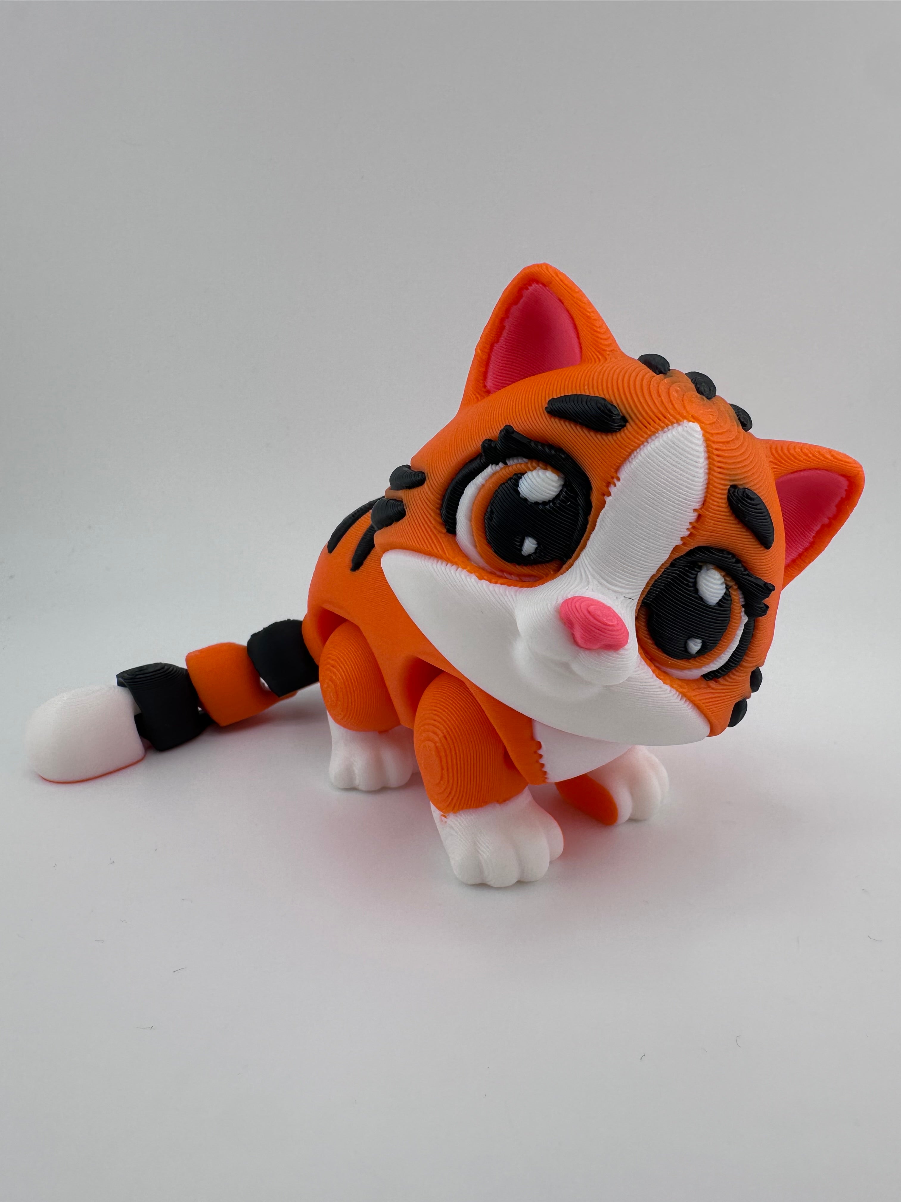 Articulated Kitten - Orange with Black Stripes