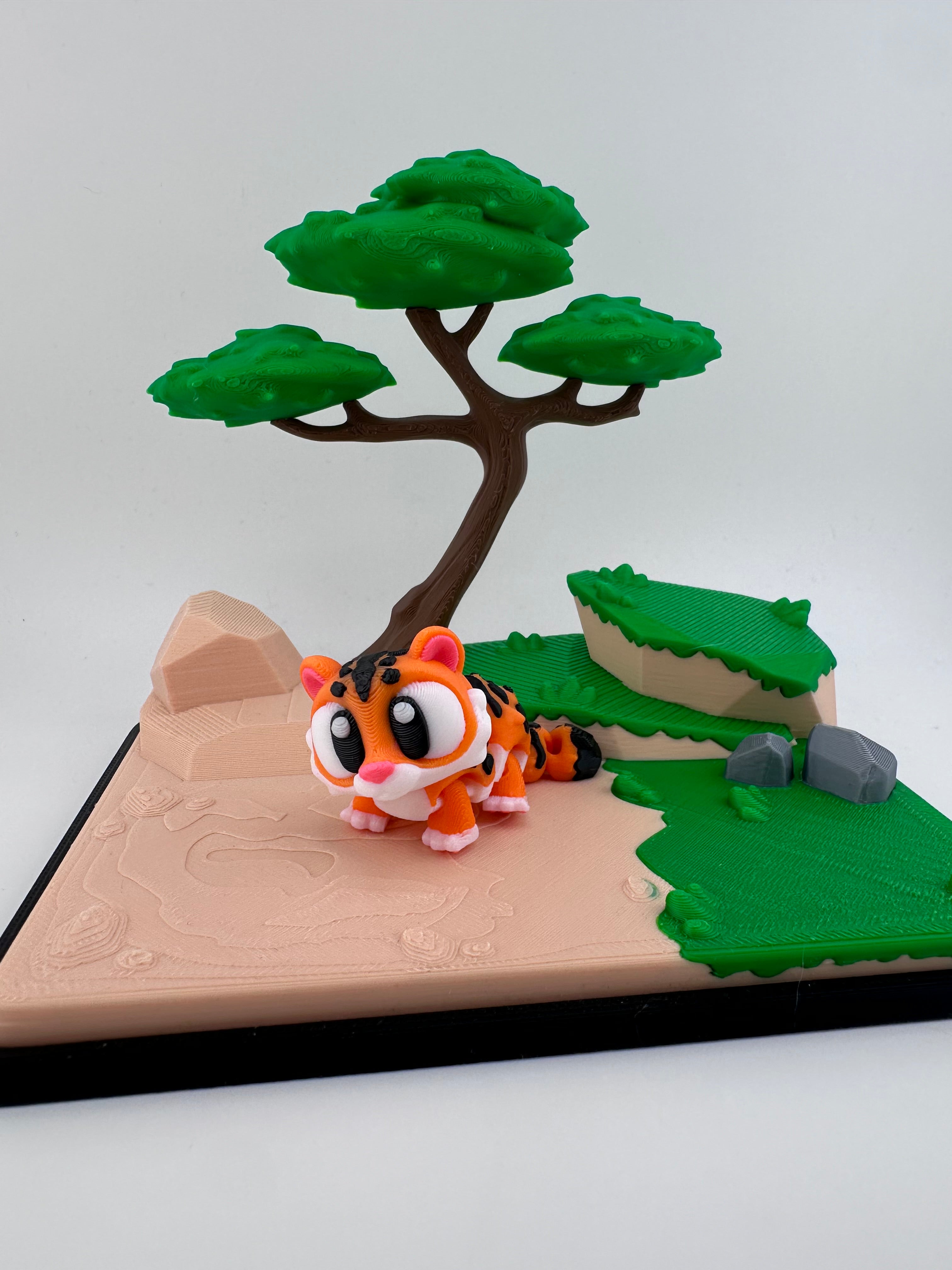 Safari Animal Habitat Set with Lion Cheetah Tiger Giraffe