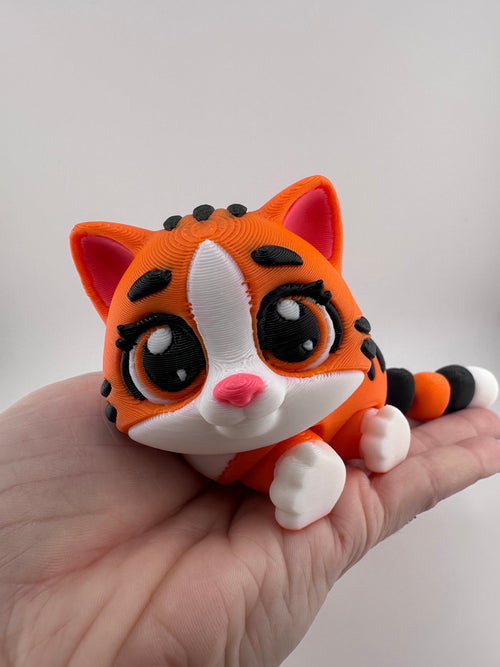 Articulated Kitten - Orange with Black Stripes