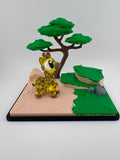 Safari Animal Habitat Set with Lion Cheetah Tiger Giraffe