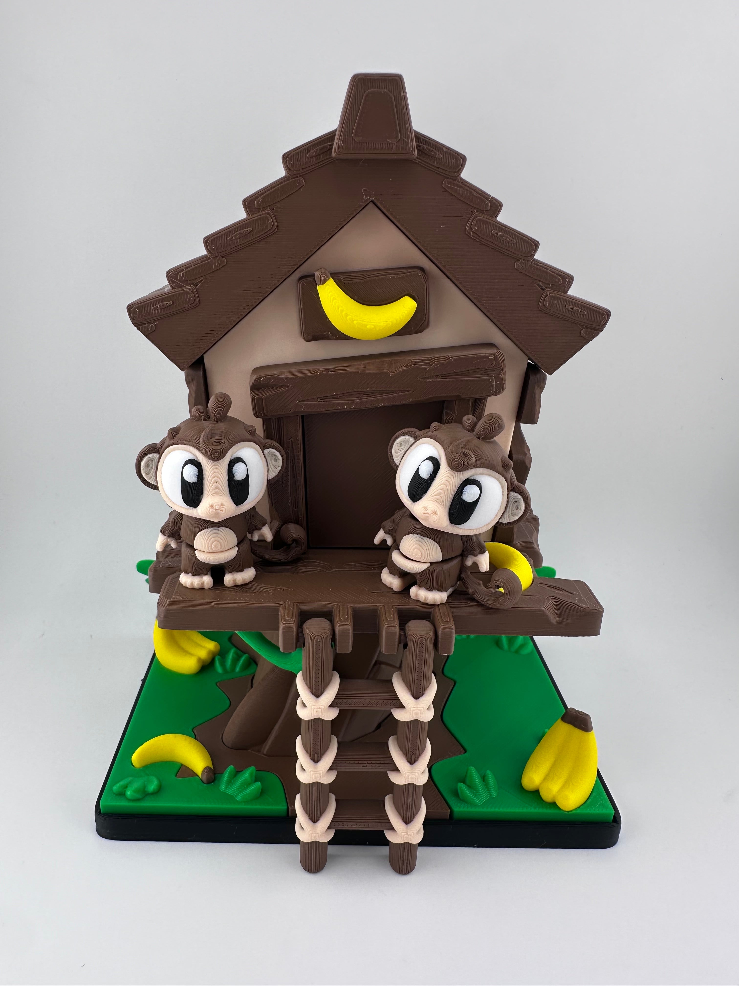 Monkeys and Jungle Treehouse 3D Print Set