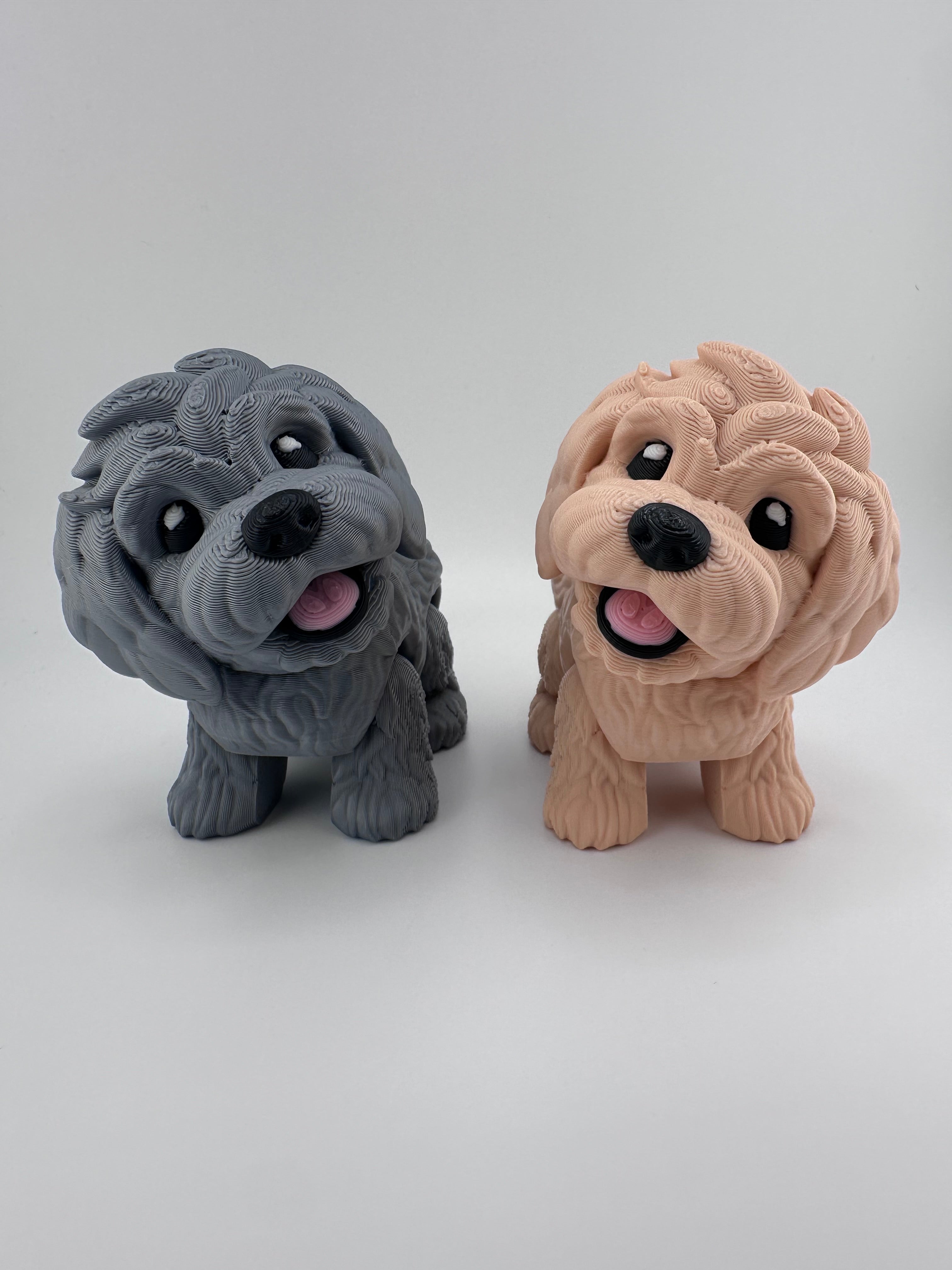 Golden Doodle Dog Puppy Articulated Flexi 3D Print