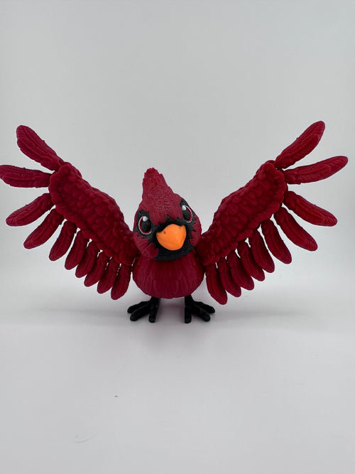Cardinal with Nest Articulated 3D Printed