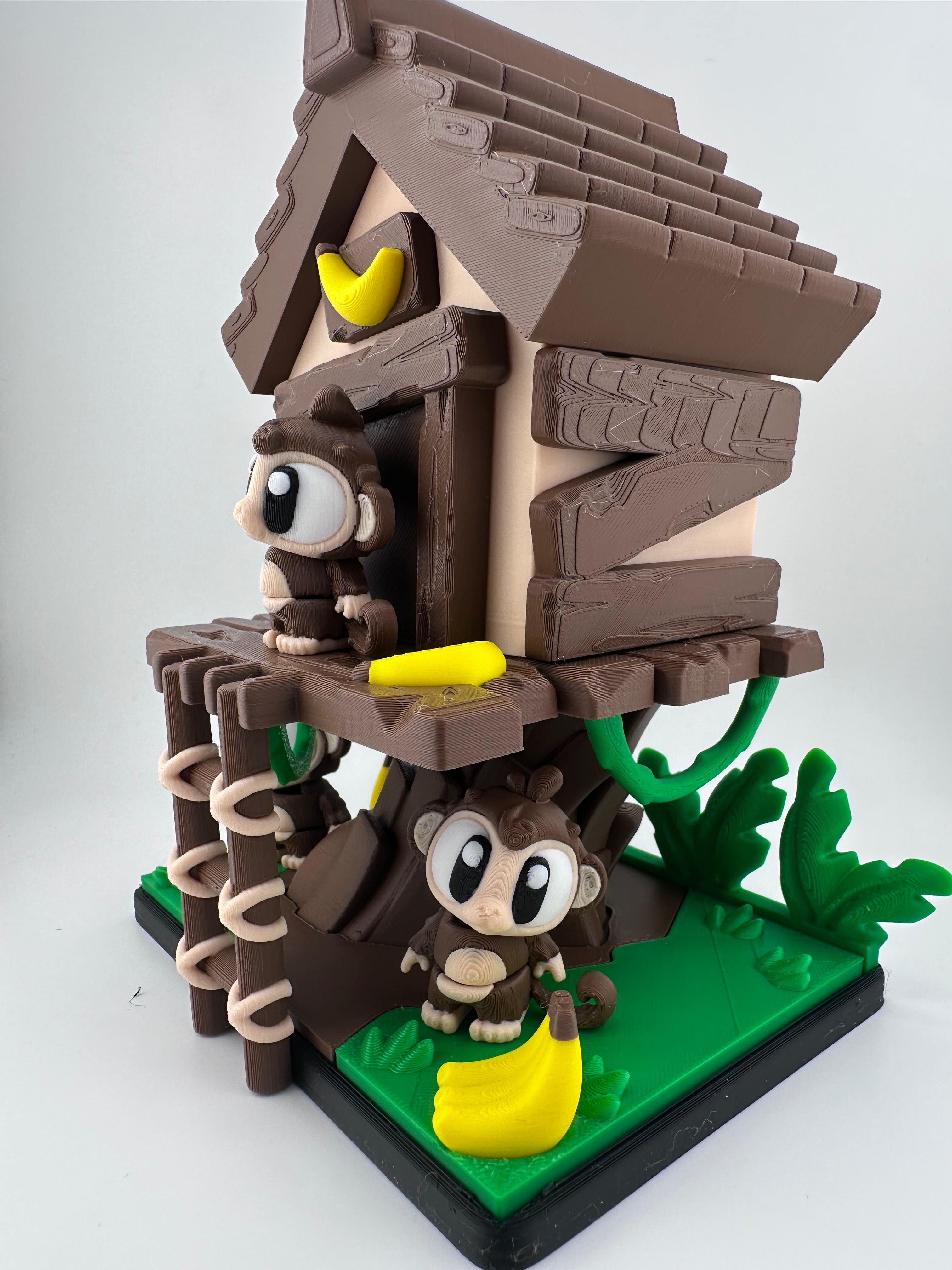 Monkeys and Jungle Treehouse 3D Print Set