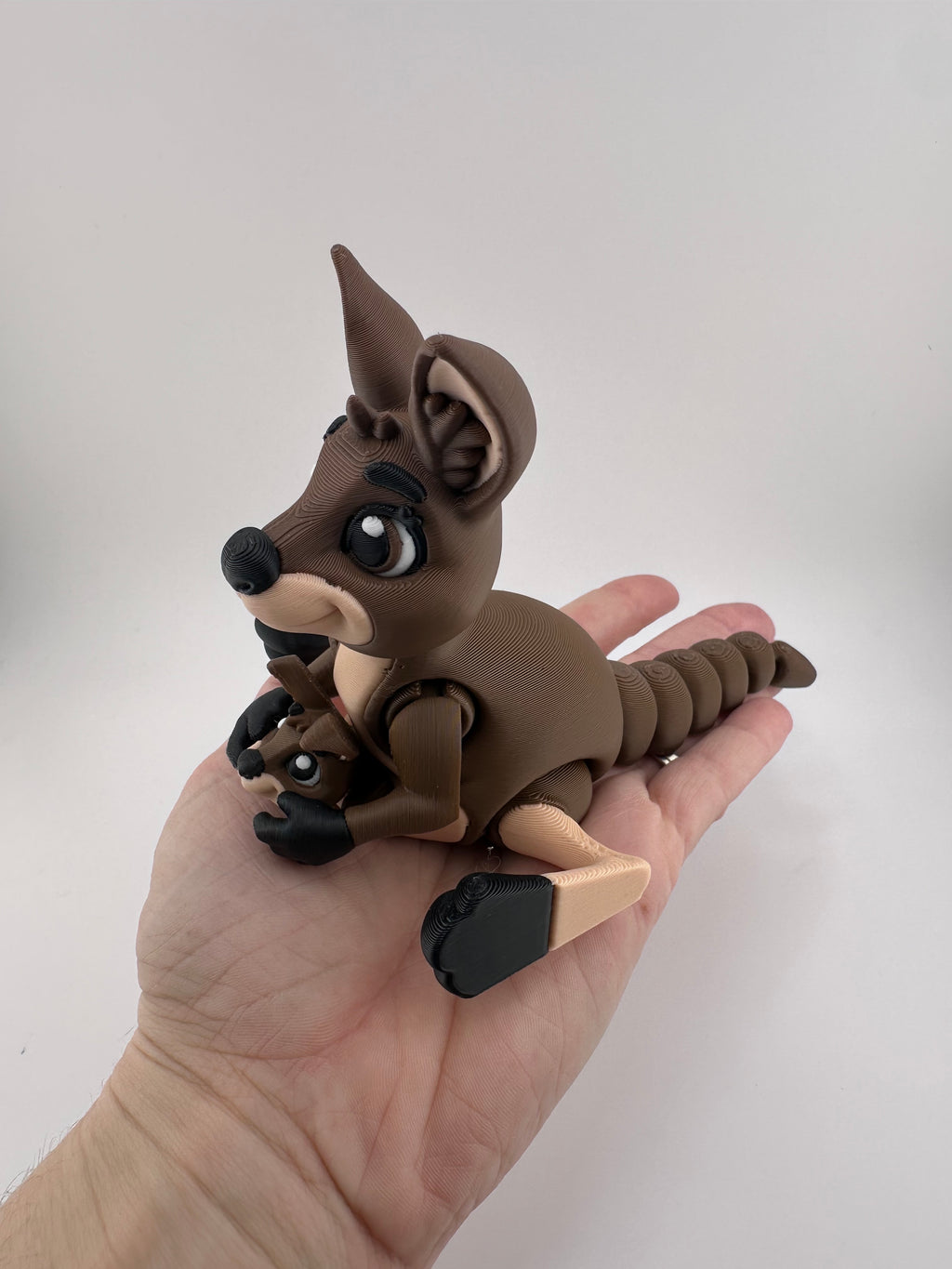 Kangaroo with Joey Articulated 3D Print Desk Ornament