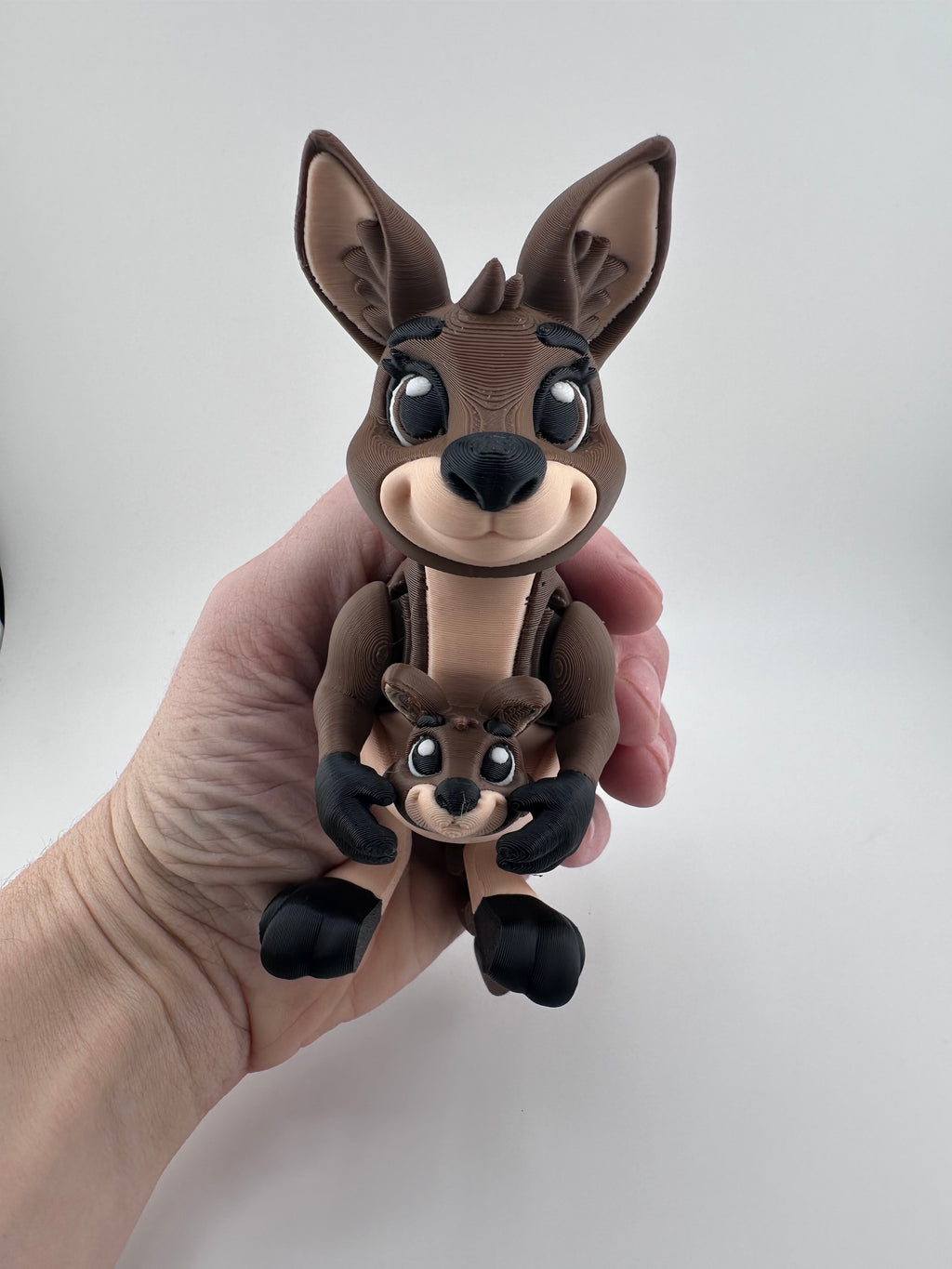 Kangaroo with Joey Articulated 3D Print Desk Ornament