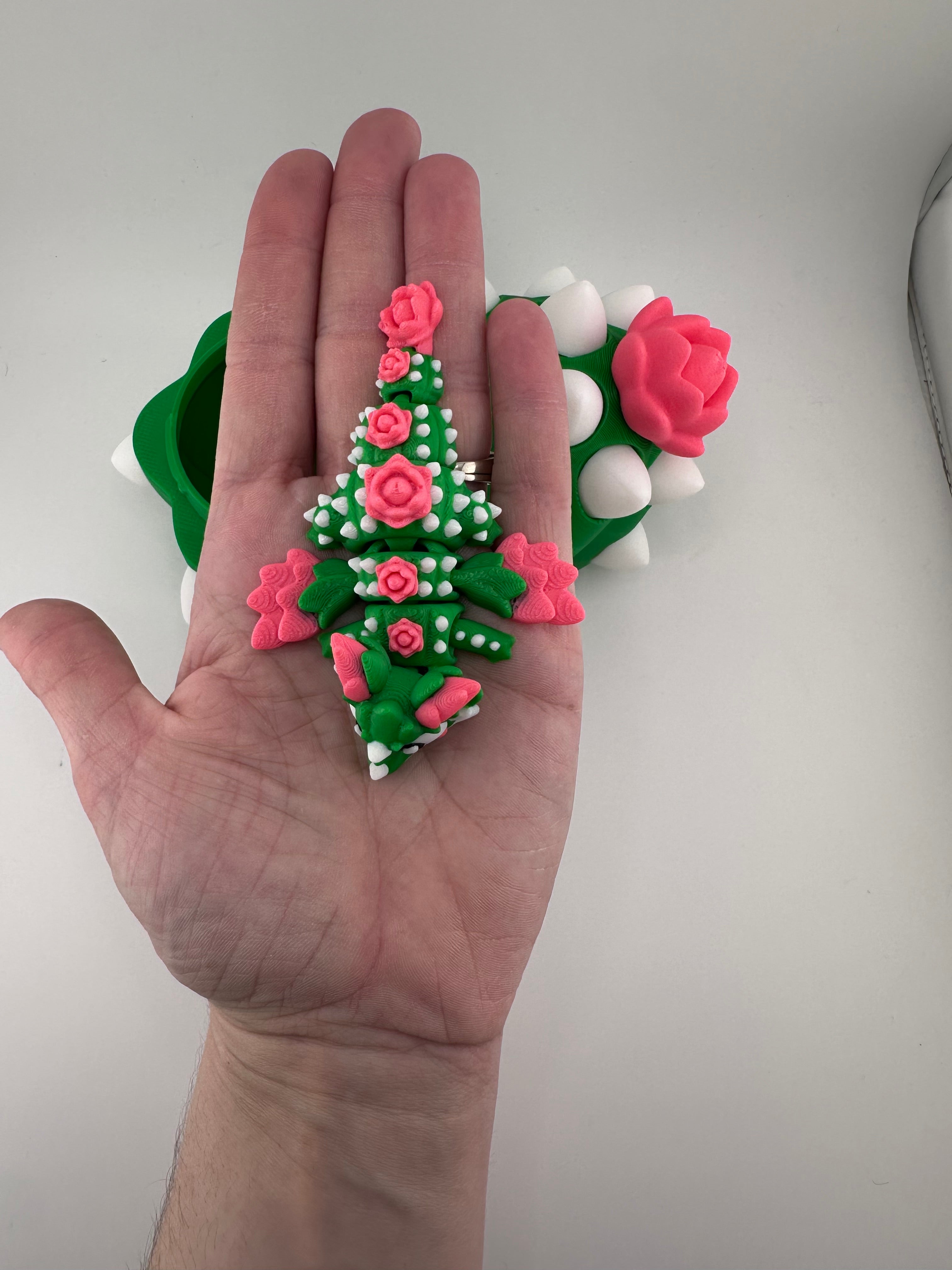 Cactus Dragon and Egg Set 3D Print Figurine and Container