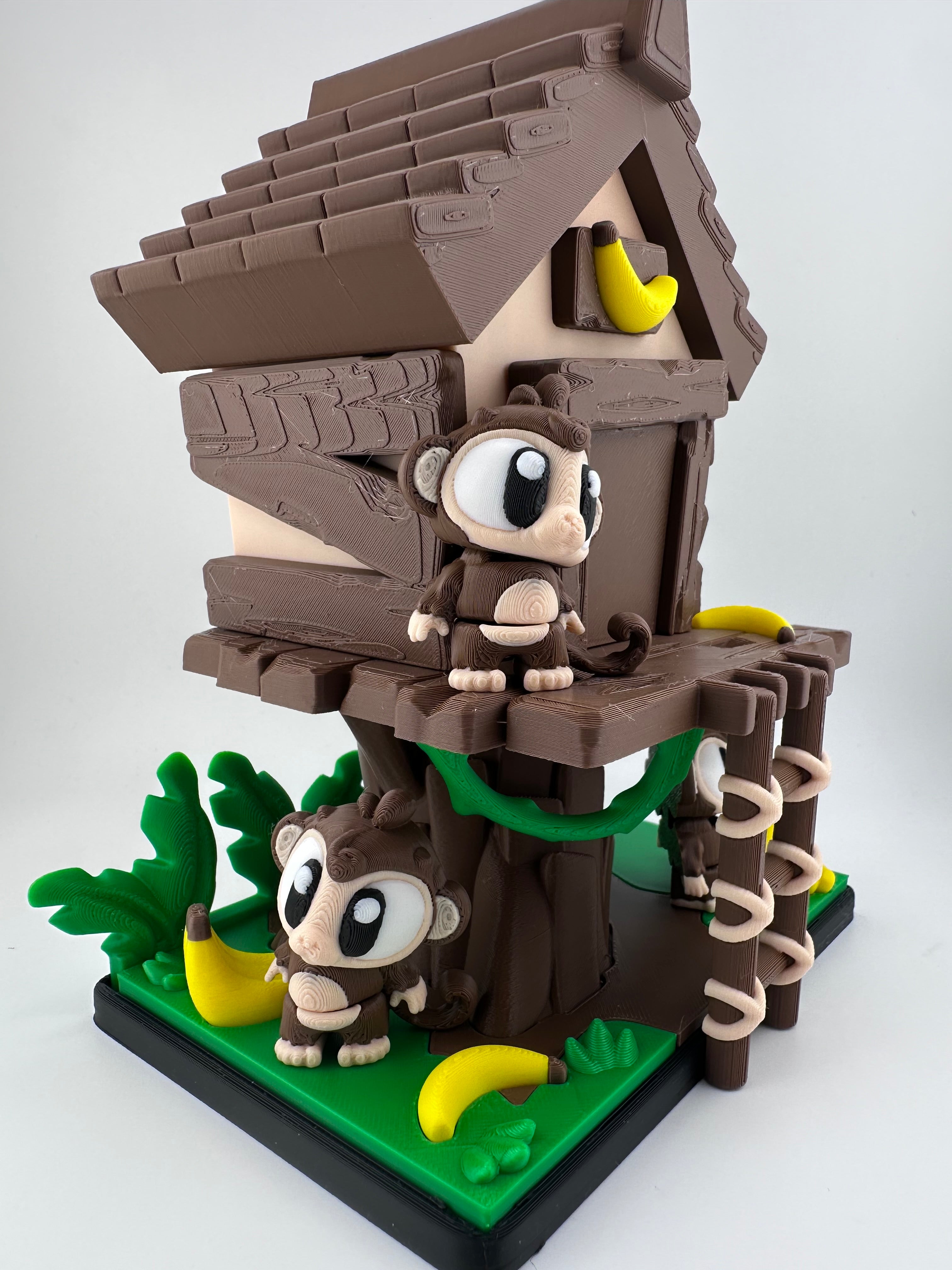 Monkeys and Jungle Treehouse 3D Print Set