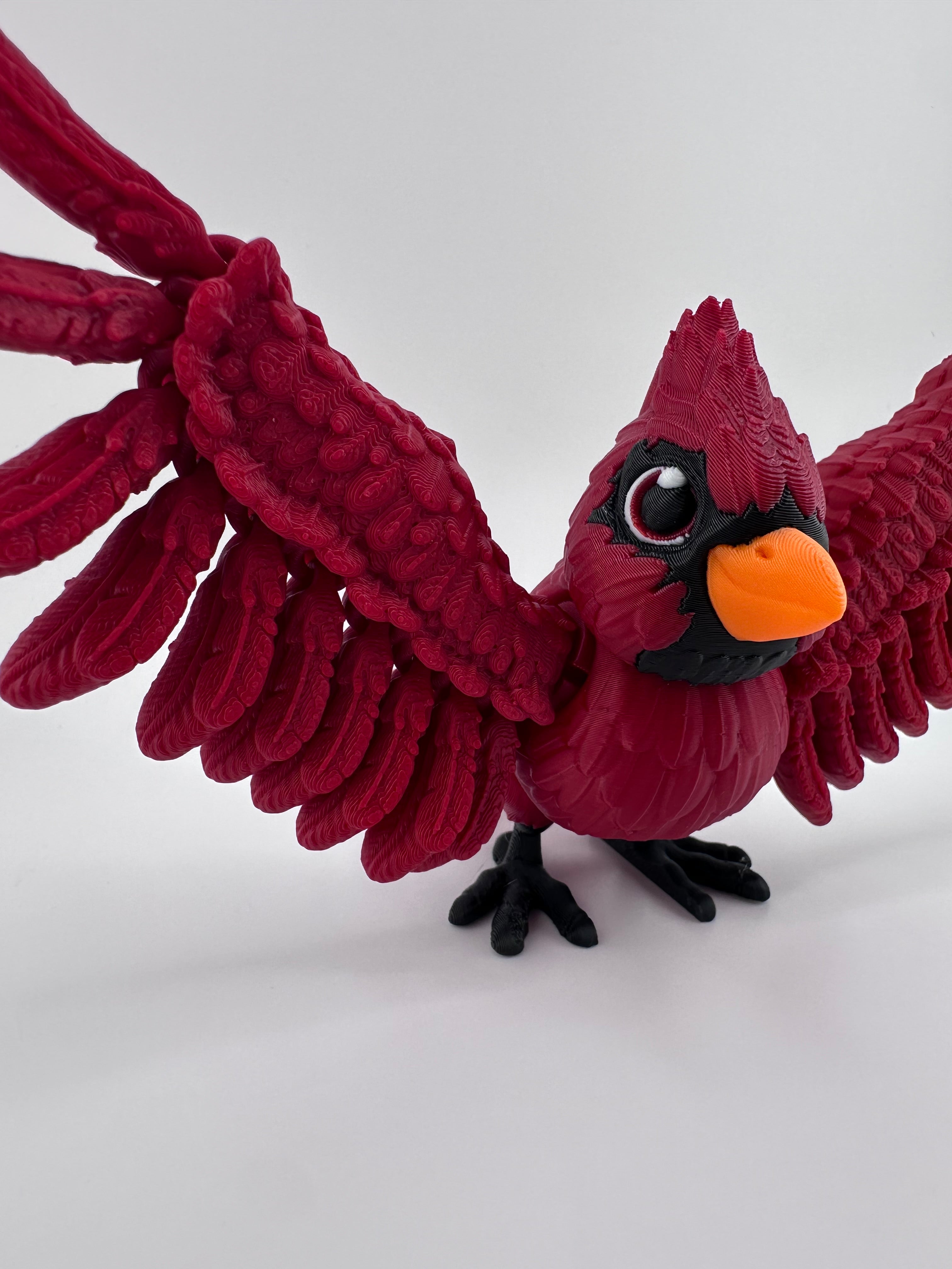 Cardinal with Nest Articulated 3D Printed
