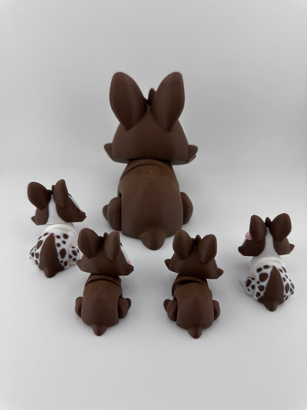 Bunny Rabbits Figurine Set 3D Printed