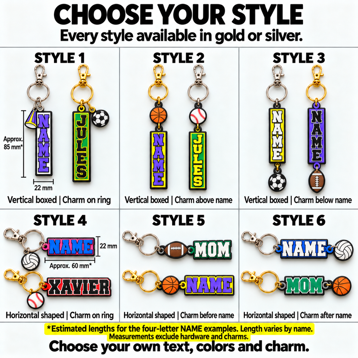 Personalized Name Keychain with Charm