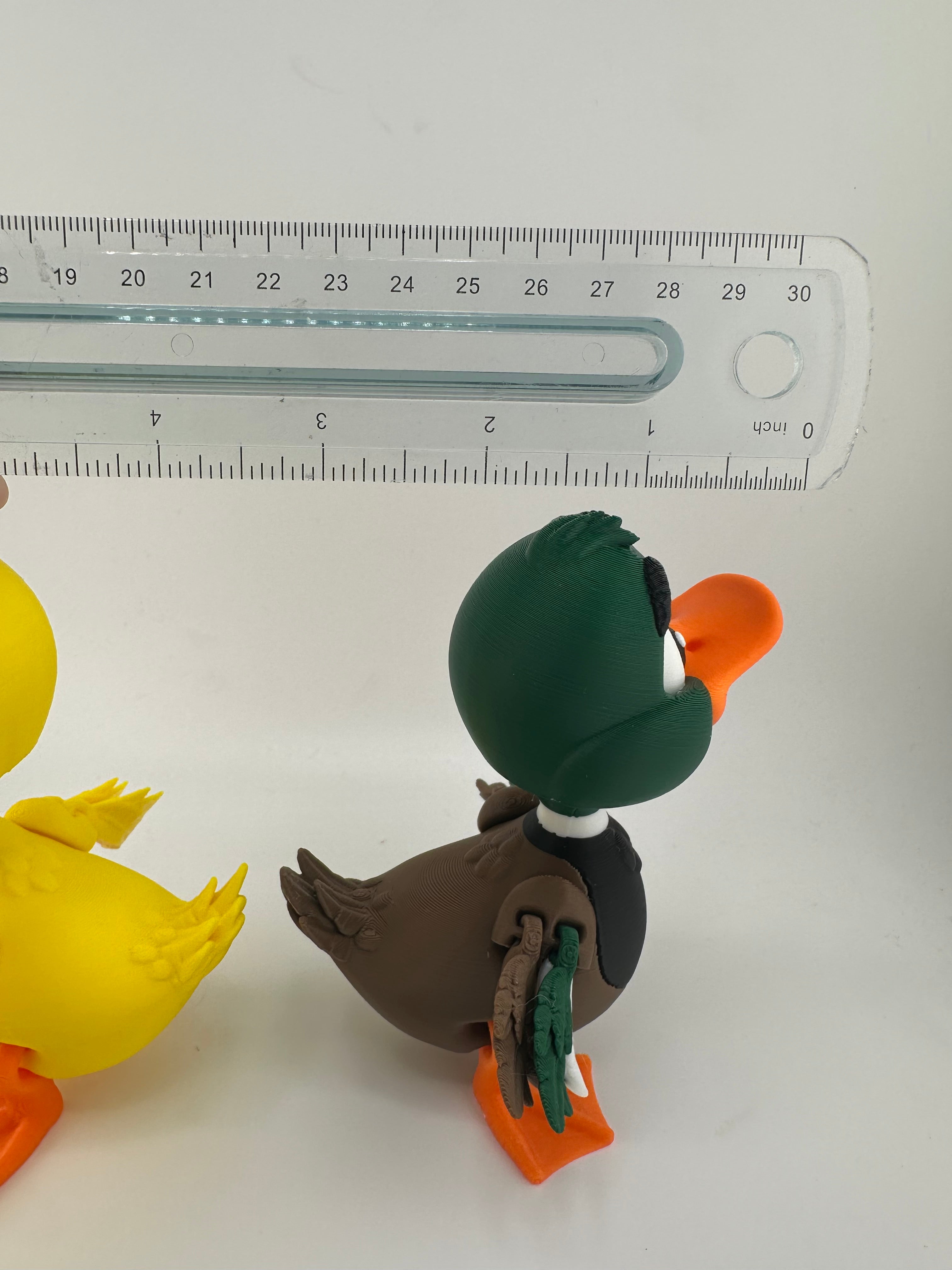 Yellow Duck and Mallard Duck Articulated 3D Print Figurines