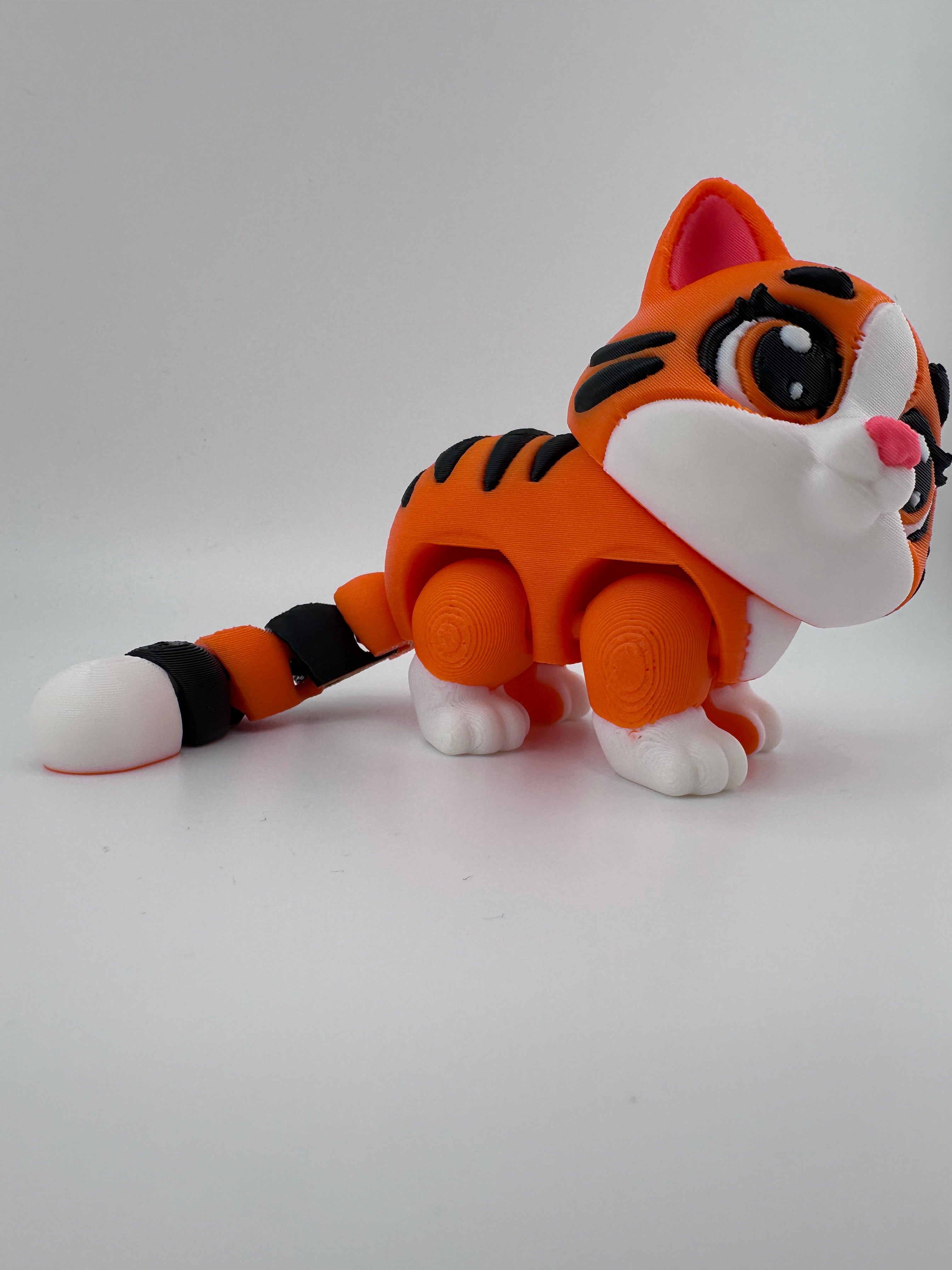 Articulated Kitten - Orange with Black Stripes