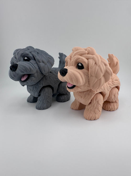Golden Doodle Dog Puppy Articulated Flexi 3D Print