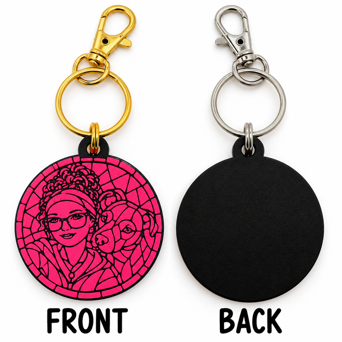Personalized Stained Glass Effect Photo Keychain with FREE SHIPPING