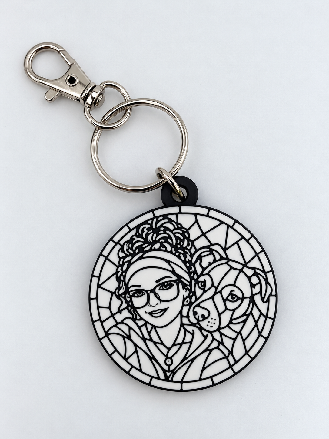 Personalized Stained Glass Effect Photo Keychain with FREE SHIPPING