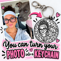 Personalized Stained Glass Effect Photo Keychain with FREE SHIPPING
