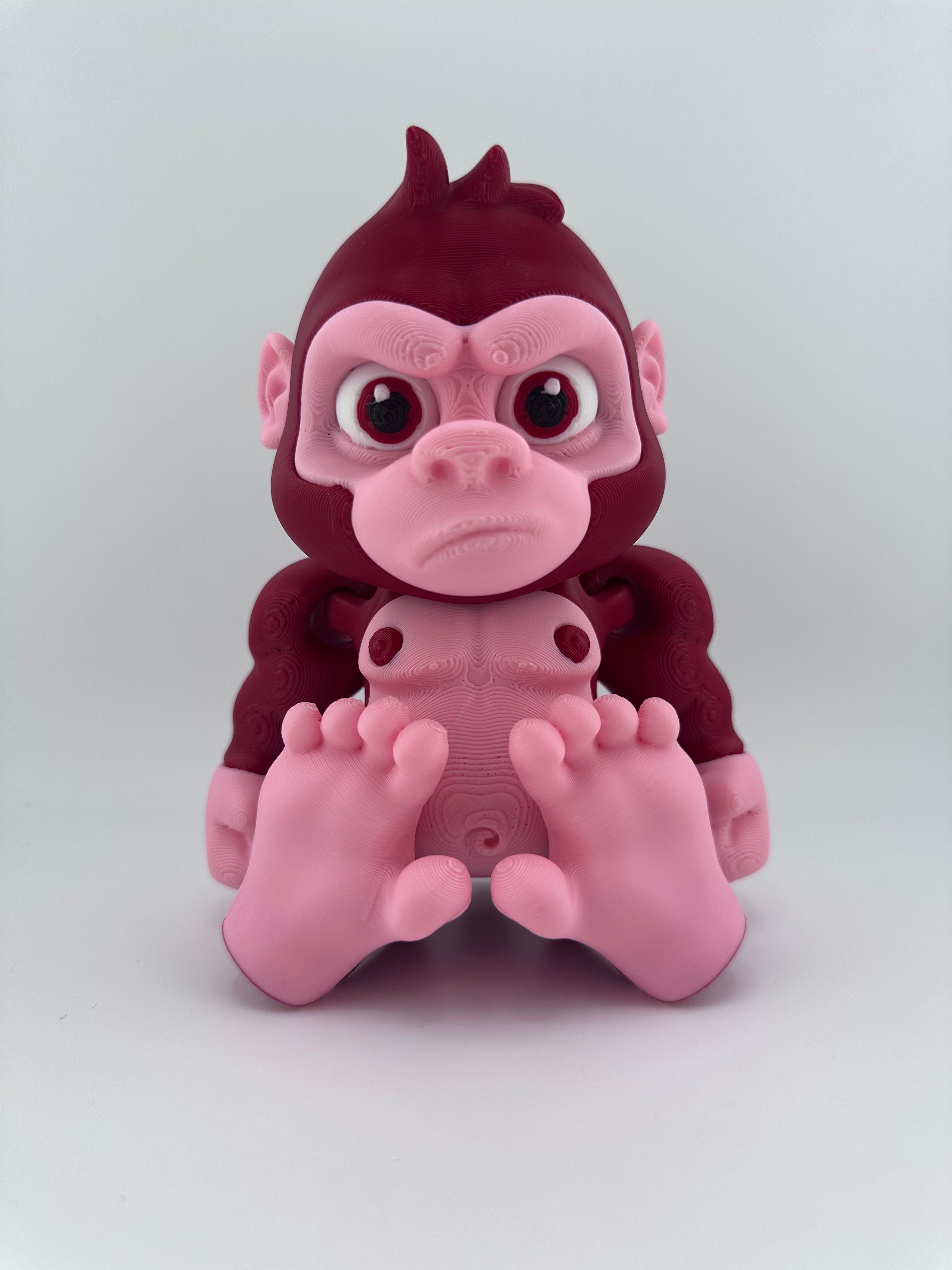 Gorilla 3D Printed for Valentine’s Day in Red and Pink