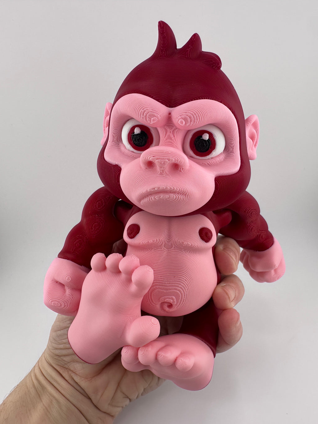 Gorilla 3D Printed for Valentine’s Day in Red and Pink