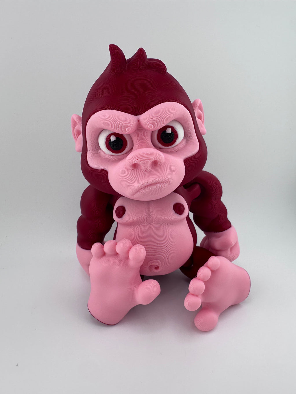 Gorilla 3D Printed for Valentine’s Day in Red and Pink
