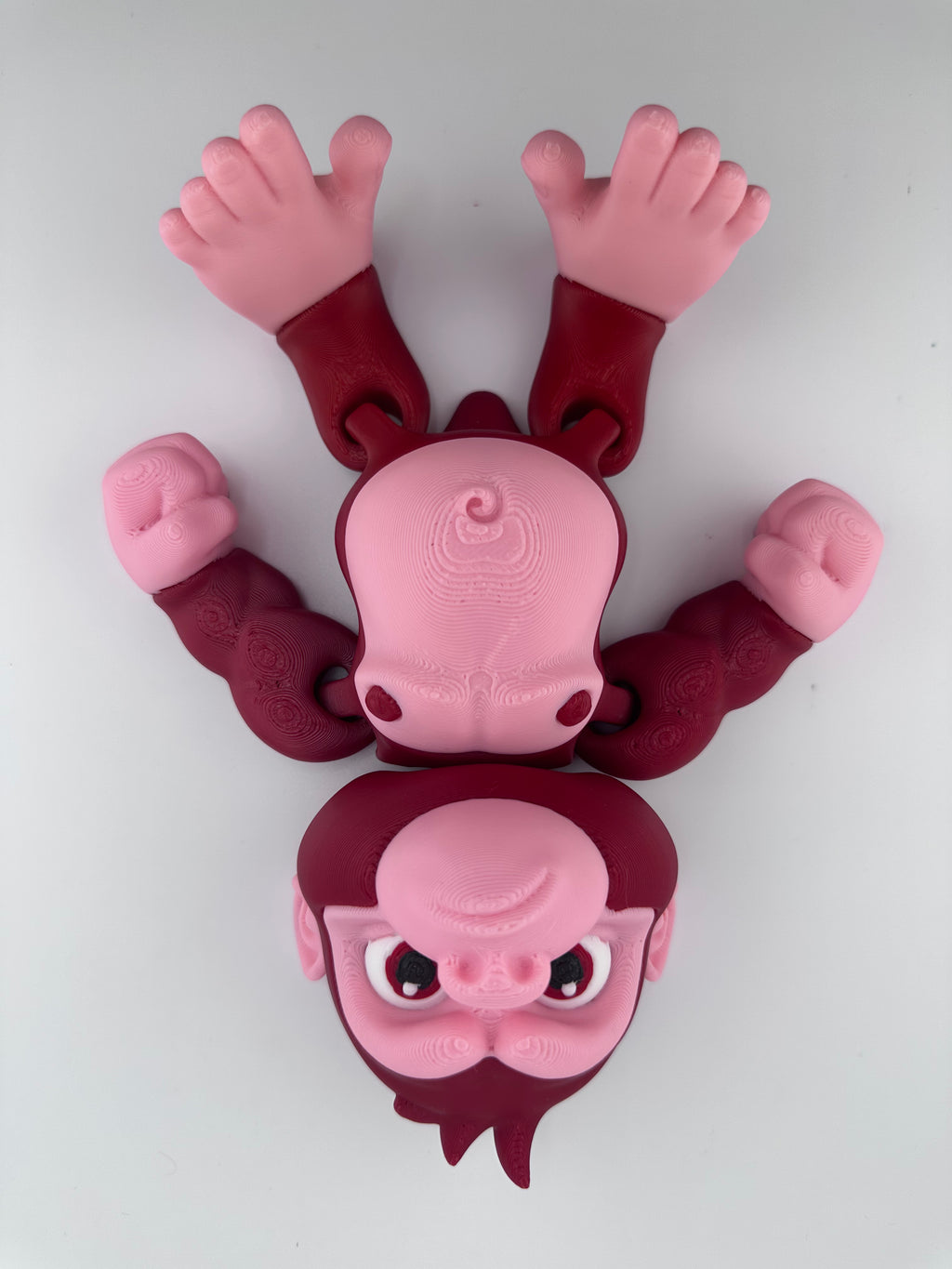Gorilla 3D Printed for Valentine’s Day in Red and Pink