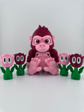 Gorilla 3D Printed for Valentine’s Day in Red and Pink