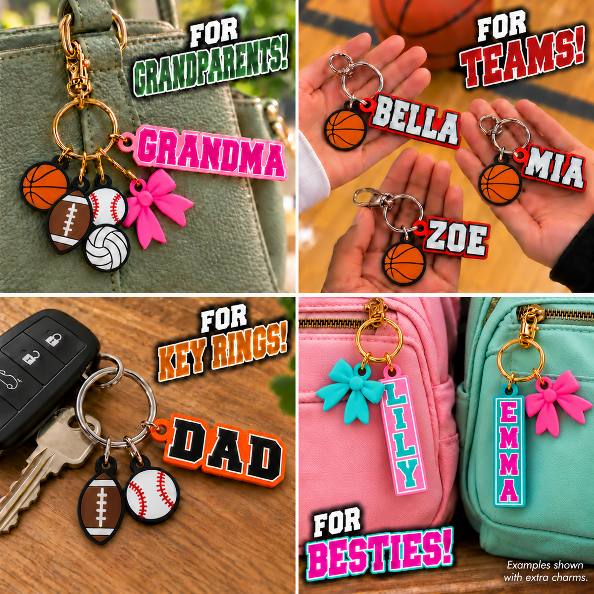 Personalized Name Keychain with Charm
