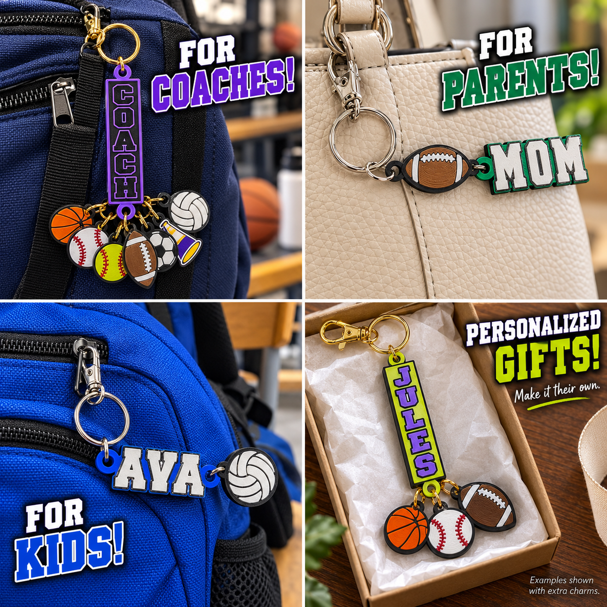 Personalized Name Keychain with Charm