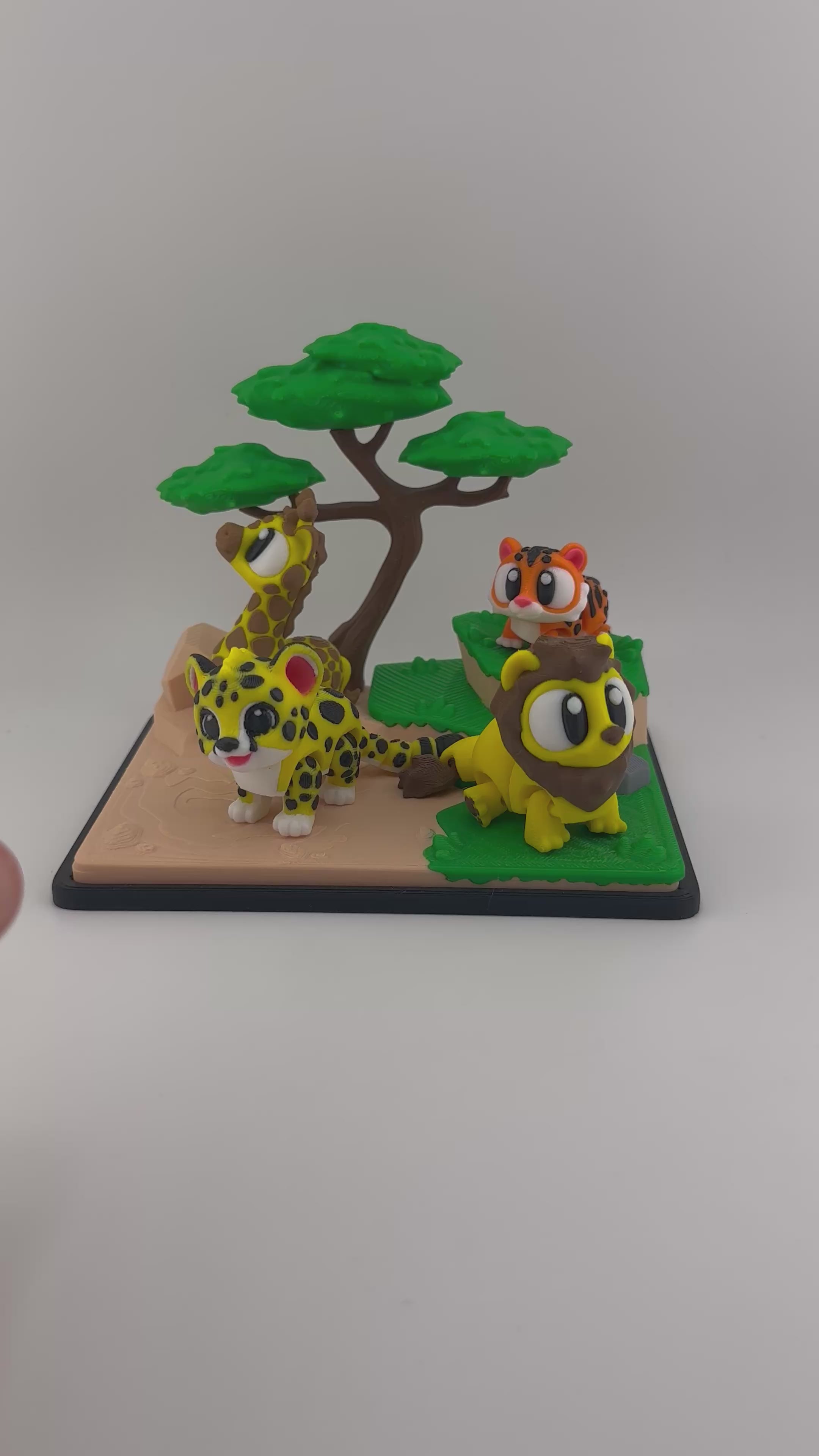 Safari Animal Habitat Set with Lion Cheetah Tiger Giraffe